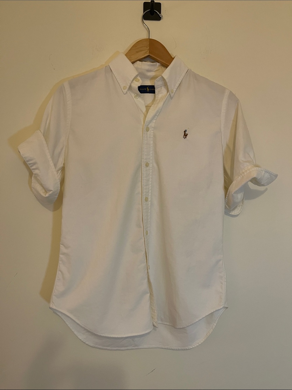 Polo by Ralph Lauren White Short-Sleeve Button-Down Shirt with Pony Logo M